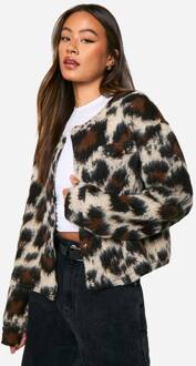 Bomberjack Met Luipaardprint In Wol-Look, Leopard - 46