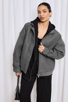 Bomberjack Met Wollen Look, Grey Marl - 36