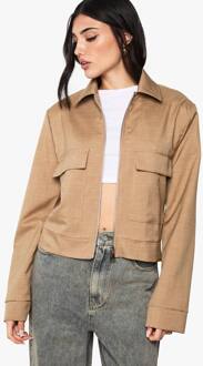 Bomberjack Op Maat Met Ritssluiting Aan De Voorkant, Mocha - 44