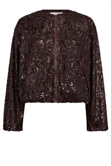 Bomberjas met pailletten Sophie  bruin