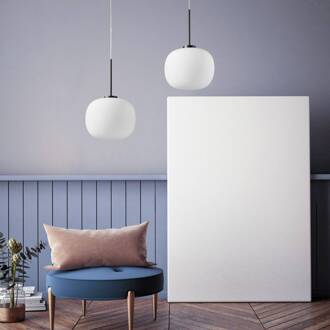 Bombo hanglamp, 2-lamps, wit, glas, gedecentraliseerd wit, zwart