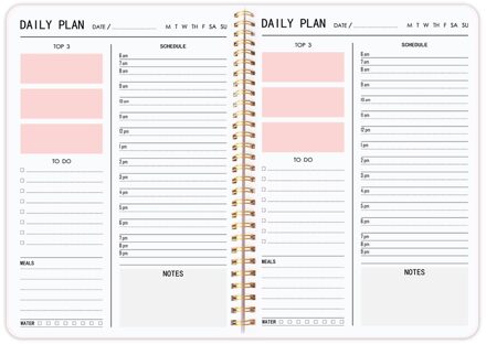 Bomen Non-Gedateerd Dagelijks Per Uur A4 Planner Notebooks Roze Agenda Afspraak Plan Notebooks Geen Dag Te Doen lijst Maaltijden Bullet Journal