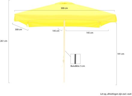 Bonaire parasol 300x300cm - Laagste prijsgarantie! Geel
