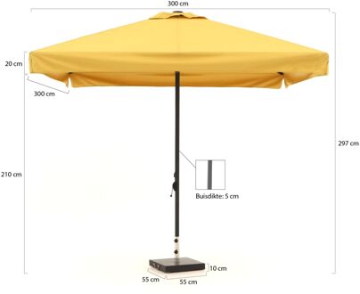 Bonaire parasol 300x300cm - Laagste prijsgarantie! Geel