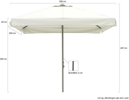 Bonaire parasol 300x300cm - Laagste prijsgarantie! Grijs