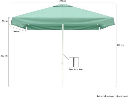 Bonaire parasol 300x300cm - Laagste prijsgarantie! Groen