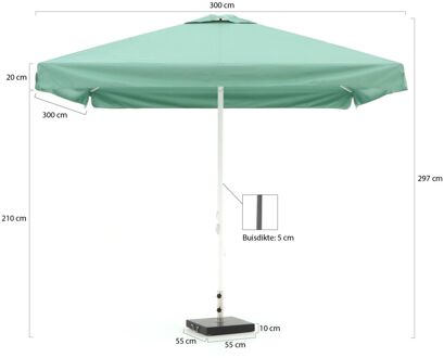 Bonaire parasol 300x300cm - Laagste prijsgarantie! Groen