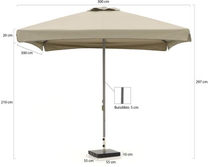Bonaire parasol 300x300cm - Laagste prijsgarantie! Taupe