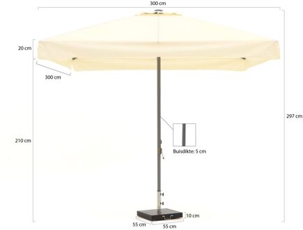 Bonaire parasol 300x300cm - Laagste prijsgarantie! Wit