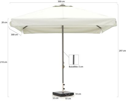 Bonaire parasol 300x300cm - Laagste prijsgarantie! Wit