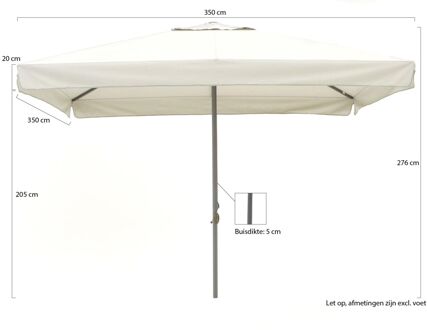 Bonaire parasol 350x350cm - Laagste prijsgarantie! Grijs