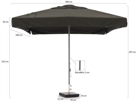 Bonaire parasol 400x300cm - Laagste prijsgarantie! Grijs
