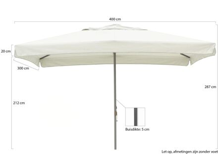 Bonaire parasol 400x300cm - Laagste prijsgarantie! Grijs