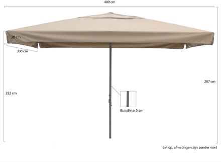 Bonaire parasol 400x300cm - Laagste prijsgarantie! Taupe