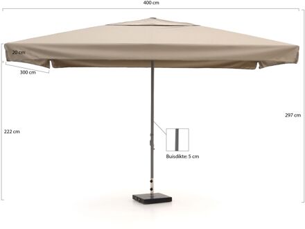 Bonaire parasol 400x300cm - Laagste prijsgarantie! Taupe