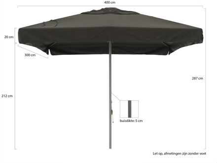 Bonaire parasol 400x300cm - Laagste prijsgarantie! Zwart