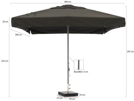 Bonaire parasol 400x300cm - Laagste prijsgarantie! Zwart