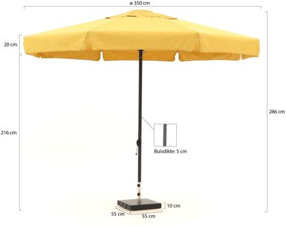 Bonaire parasol ø 350cm - Laagste prijsgarantie! Geel