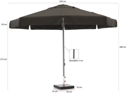 Bonaire parasol ø 350cm - Laagste prijsgarantie! Grijs