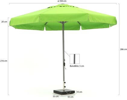 Bonaire parasol ø 350cm - Laagste prijsgarantie! Groen
