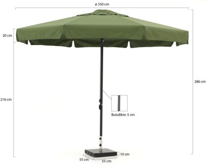 Bonaire parasol ø 350cm - Laagste prijsgarantie! Groen