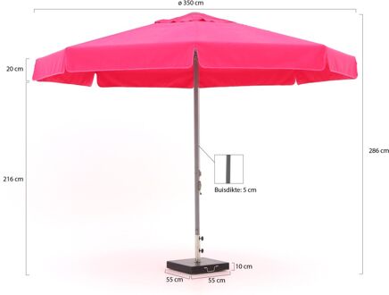 Bonaire parasol ø 350cm - Laagste prijsgarantie! Roze