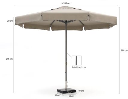 Bonaire parasol ø 350cm - Laagste prijsgarantie! Taupe