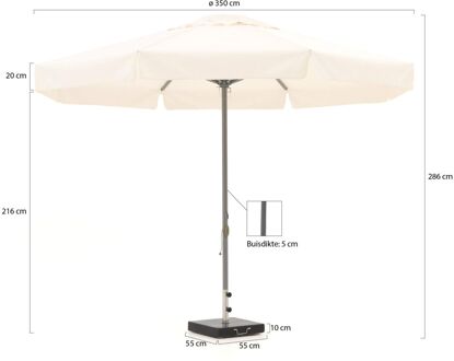 Bonaire parasol ø 350cm - Laagste prijsgarantie! Wit