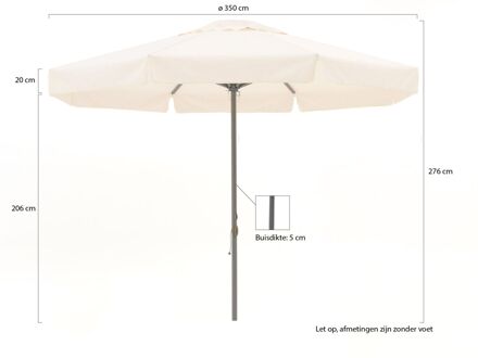 Bonaire parasol ø 350cm - Laagste prijsgarantie! Wit
