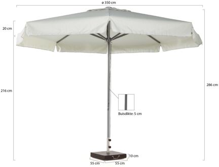 Bonaire parasol ø 350cm - Laagste prijsgarantie! Wit