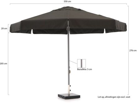 Bonaire parasol ø 350cm - Laagste prijsgarantie! Zwart