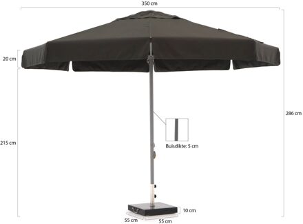Bonaire parasol ø 350cm - Laagste prijsgarantie! Zwart