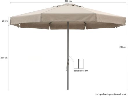 Bonaire parasol ø 400cm - Laagste prijsgarantie! Taupe