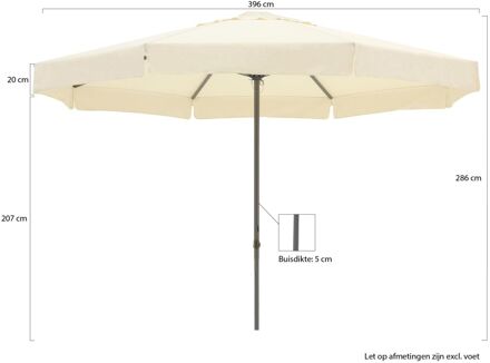 Bonaire parasol ø 400cm - Laagste prijsgarantie! Wit