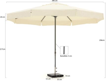 Bonaire parasol ø 400cm - Laagste prijsgarantie! Wit