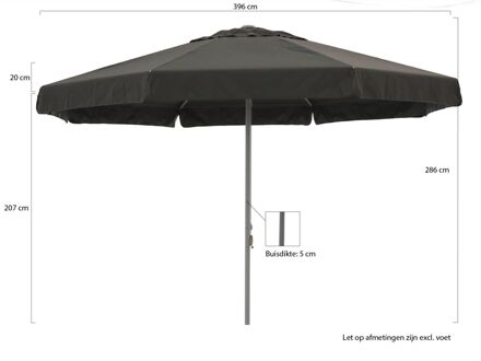 Bonaire parasol ø 400cm - Laagste prijsgarantie! Zwart