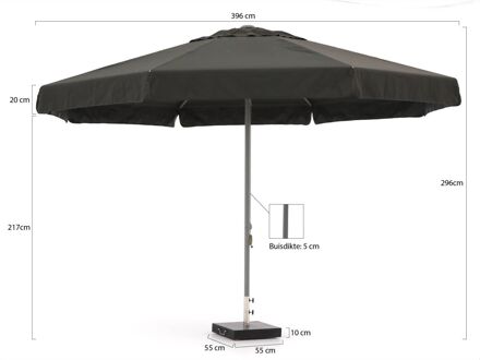 Bonaire parasol ø 400cm - Laagste prijsgarantie! Zwart