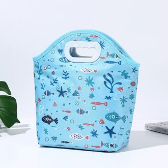 Bonamie Leuke Cartoon Flamingo Lunch Tas Geïsoleerde Tote Koeler Thermische Voedsel Picknick Ijs Zak Voor Vrouwen Kind Grote Capaciteit Pakket vis