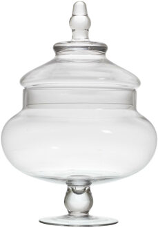 Bonbonniere met deksel - transparant glas - 20 x 29 cm - snoeppot