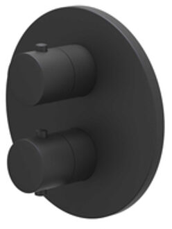 Bond Afbouwdeel - voor Inbouwthermostaat - 2-weg stop-omstel - rond rozet - Mat zwart PED 6201152 Zwart mat