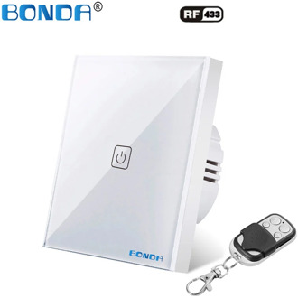 BOND Aluxury Wall Touch Sensor Switch,EU Standard Light Switch, remote control Crystal Glass switch power,1Gang 1Way ,AC220-250