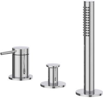 Bond Badrandcombinatie - 3-weg - mengkraan - uittrekbare handdouche - zonder uitloop - Chroom 6301131