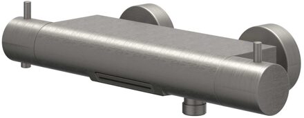 Bond Badthermostaatkraan opbouw - Cooltouch - cascade uitloop - Geborsteld metal black PVD 6301056 Metal black geborsteld (antraciet)