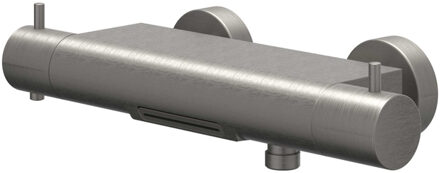 Bond Badthermostaatkraan opbouw - Cooltouch - cascade uitloop - Geborsteld metal black PVD 6301056 Metal black geborsteld (antraciet)
