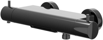 Bond Badthermostaatkraan opbouw - Cooltouch - cascade uitloop - Zwart chroom PVD 6301057 Zwart Chroom glans