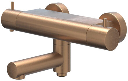 Bond Badthermostaatkraan opbouw - draaibare baduitloop - omstel - Cooltouch - Geborsteld mat koper PVD 6301005 Koper geborsteld