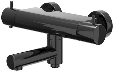 Bond Badthermostaatkraan opbouw - draaibare baduitloop - omstel - Cooltouch - Zwart chroom PVD 6301007 Zwart Chroom glans