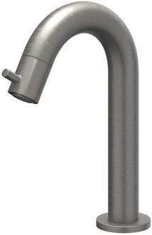 Bond Fonteinkraan - gebogen - opbouw - laag - Geborsteld metal black PVD 6401056 Metal black geborsteld (antraciet)