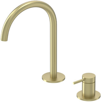 Bond Wastafelmengkraan - 2-gats - bladmontage - uitloop - coldstart - Geborsteld mat goud PVD 6100304 Goud geborsteld