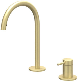 Bond Wastafelmengkraan - 2-gats - bladmontage - uitloop - coldstart - Geborsteld mat goud PVD 6100304 Goud geborsteld